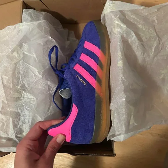 adidas gazelle silver green womens Adidas Women's Gazelle Indoor 'Semi Lucid Fuchsia/Semi Green Spark'  -Originally $120.00 -
